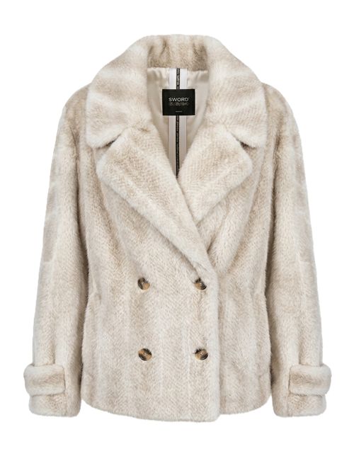eco fur jacket bianco SWORD | SA269200 EKOPM3 SOY